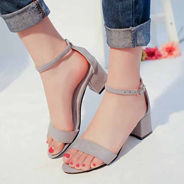 Sexy one word buckle female sandals Roman shoes - nargis
