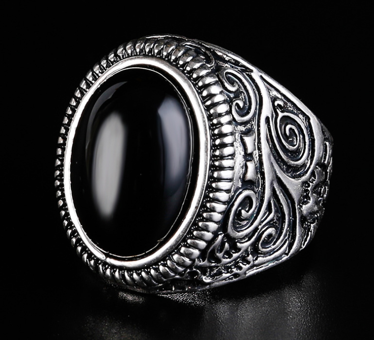 Native Black Stone Ring - nargis