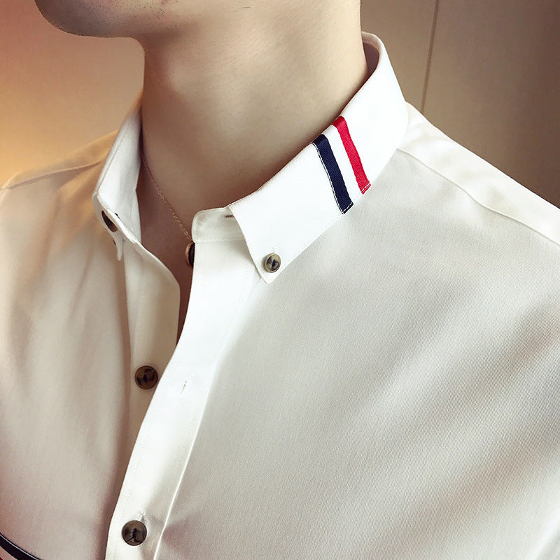Colorful Strip Decoration Casual Long-sleeved Shirt - nargis