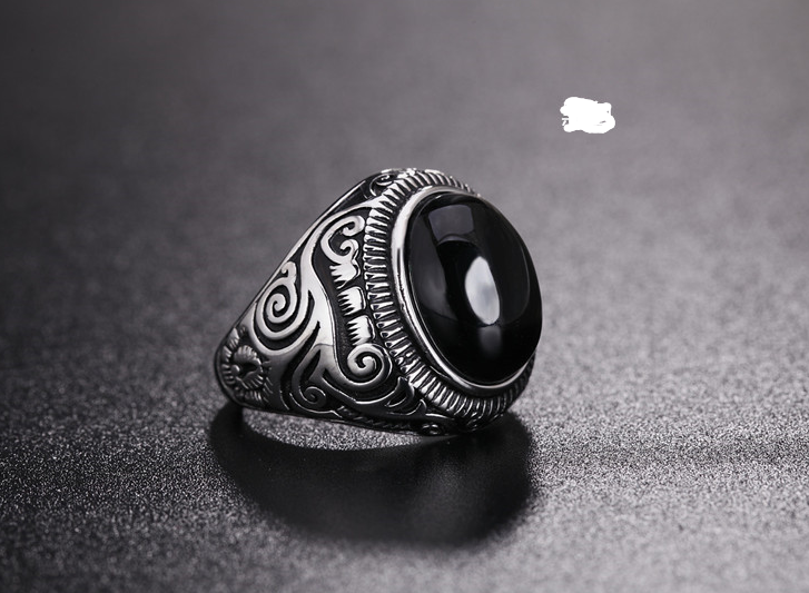 Native Black Stone Ring - nargis