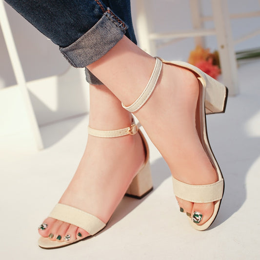 Sexy one word buckle female sandals Roman shoes - nargis