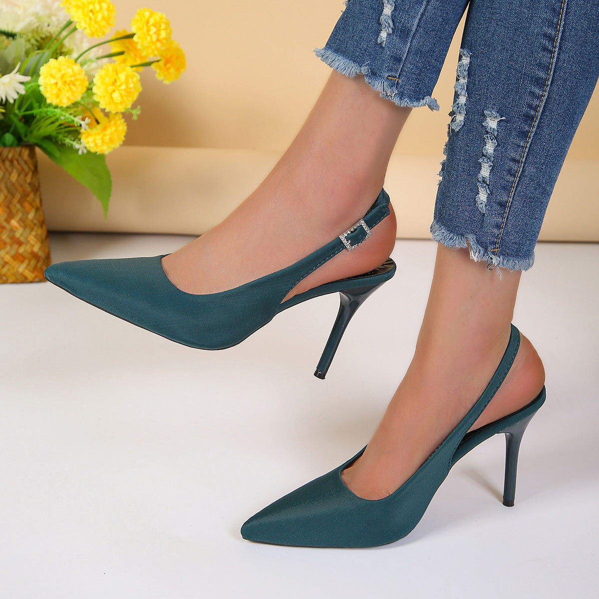 Sandalen mit spitzer Zehenschnalle Mode Sommer Stiletto High Heels Schuhe für Frauen - nargis